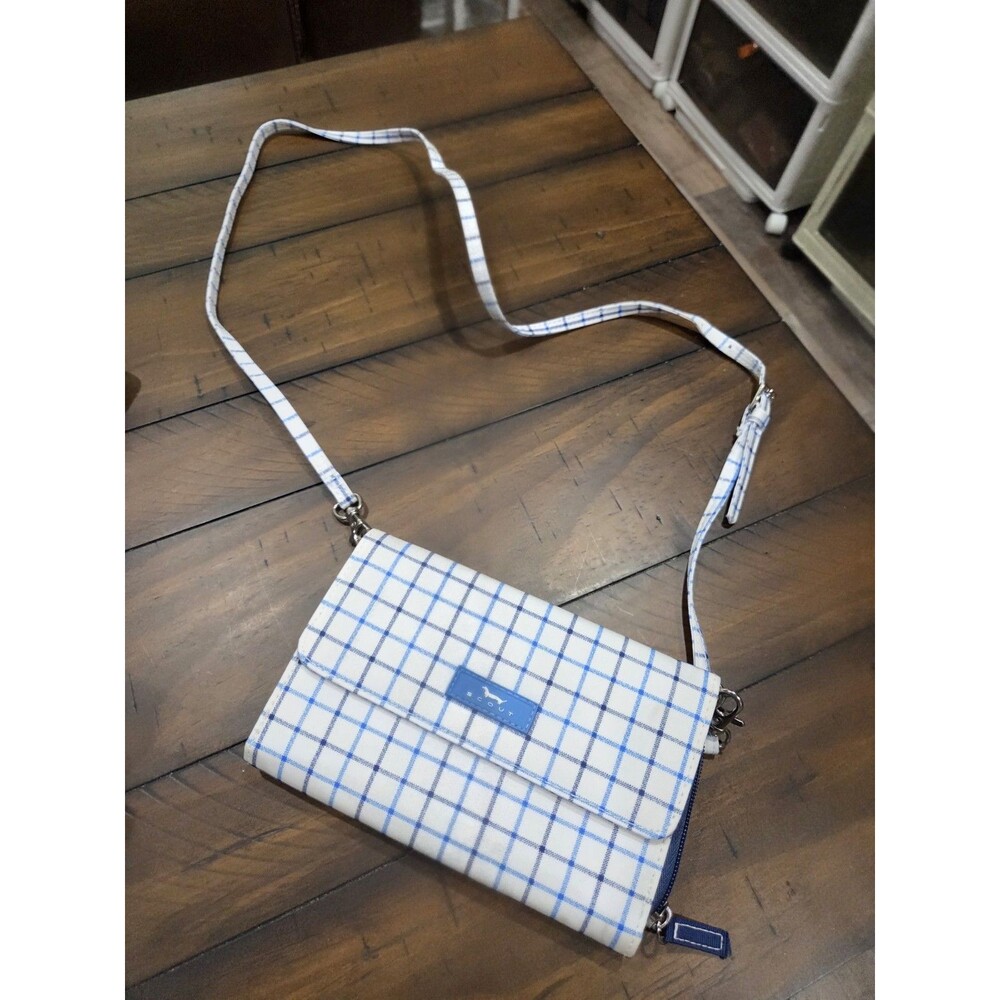 Scout Bags Decker Crossbody Blue/White Plaid Graph Out Loud Pattern BAGS